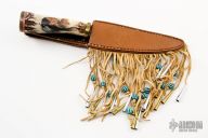 Scrimshawed Damascus Hunter