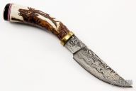Scrimshaw and Damascus Hunter
