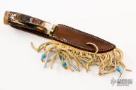 Scrimshawed Damascus Hunter