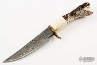 Carved Damascus Hunter