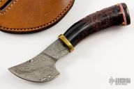 Scrimshawed Damascus Skinner
