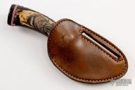 Scrimshawed Damascus Skinner