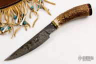 Scrimshawed Damascus Hunter