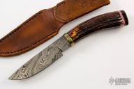 Scrimshawed Damascus Hunter