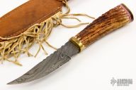 Scrimshawed Damascus Hunter