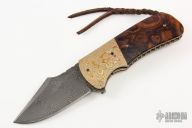 Harpoon Flipper - Damascus Mokume and Ironwood