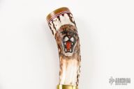 Scrimshawed Damascus Skinner