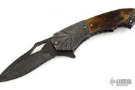 Assisted Damascus & Stag Flipper