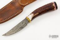 Scrimshawed Damascus Hunter
