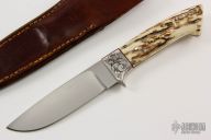 Engraved Drop Point Hunter