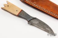Damascus and Mammoth Ivory Fixed Blade