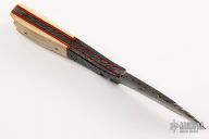 Damascus and Mammoth Ivory Fixed Blade