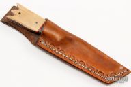 Damascus and Mammoth Ivory Fixed Blade