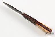 Damascus and Mammoth Ivory Fixed Blade