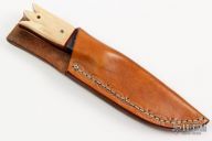 Damascus and Mammoth Ivory Fixed Blade