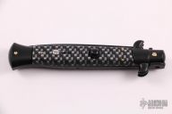 9" Swivel Bolster Auto - Black with Faux Carbon Fiber