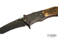 Assisted Damascus & Stag Flipper