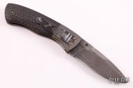 Damascus and Carbon Fiber Linerlock
