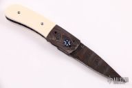 Damascus and Mammoth Ivory Linerlock