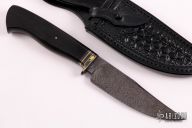 Engraved Damascus Hunter