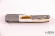 T Flipper - Damascus and Mammoth Ivory