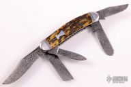 5-Blade Sowbelly - Damascus and Mammoth Ivory