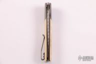 T Tanto Flipper - Damascus and Mammoth Ivory