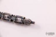 Flat Axe Link Sterling Bracelet - Skulls  