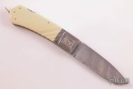 Damascus and Walrus Ivory Lockback