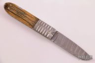 Damascus and Mammoth Ivory Lockback