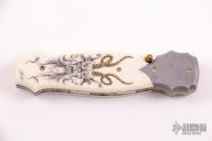 Damasteel and Mammoth Ivory w/ Scrimshaw