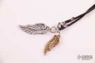 Men's Two-Tone Wing Pendant Necklace