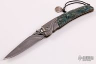 Damascus and Burlwood Linerlock