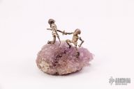 Sterling Silver Skeletons Sword Fighting