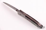 Damascus and Black Lip Pearl Linerlock