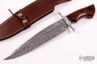 Engraved Damascus Bowie Fighter