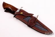 Engraved Damascus Bowie Fighter