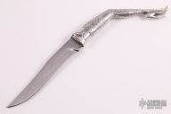 Damascus and Sterling Leg Knife