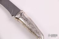 Damascus and Sterling Leg Knife