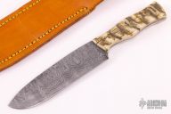 Damascus and Sheep Horn Camp Knife