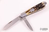 Two-Blade Serpentine Jack - Stag Bone Slipjoint