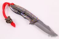 S7 - Damasteel/CF/Ti w/ Matching Torch clip and Carabiner