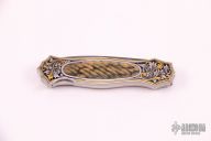 Engraved Damascus Dagger w/ Fluted Mammoth