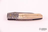 Damascus and Walrus Ivory Linerlock