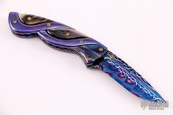 Damascus and Black Lip Pearl Linerlock