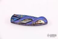 Damascus and Black Lip Pearl Linerlock