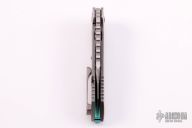 Warhound Mirror Polish Satin Finish Titanium w/ Mokuti Inlay & Accents w/ Blue Ringed Green Titanium Hardware S/n 004