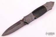 Folding Dagger - Damascus and Mammoth Ivory