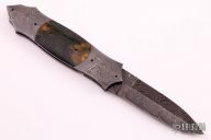 Folding Dagger - Damascus and Mammoth Ivory