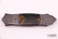 Folding Dagger - Damascus and Mammoth Ivory